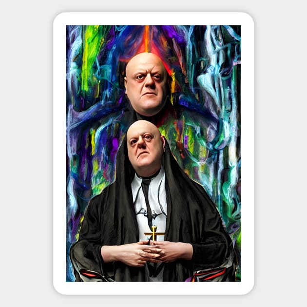 Cyberpunk Aleister Crowley The Great Beast of Thelema painted in a Surrealist and Impressionist style Sticker by hclara23